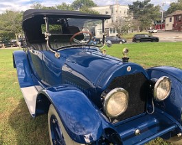 First showing of the car was in Newport, Rhode Island at the commemoration of the 1918 end of World War One. Right front view.